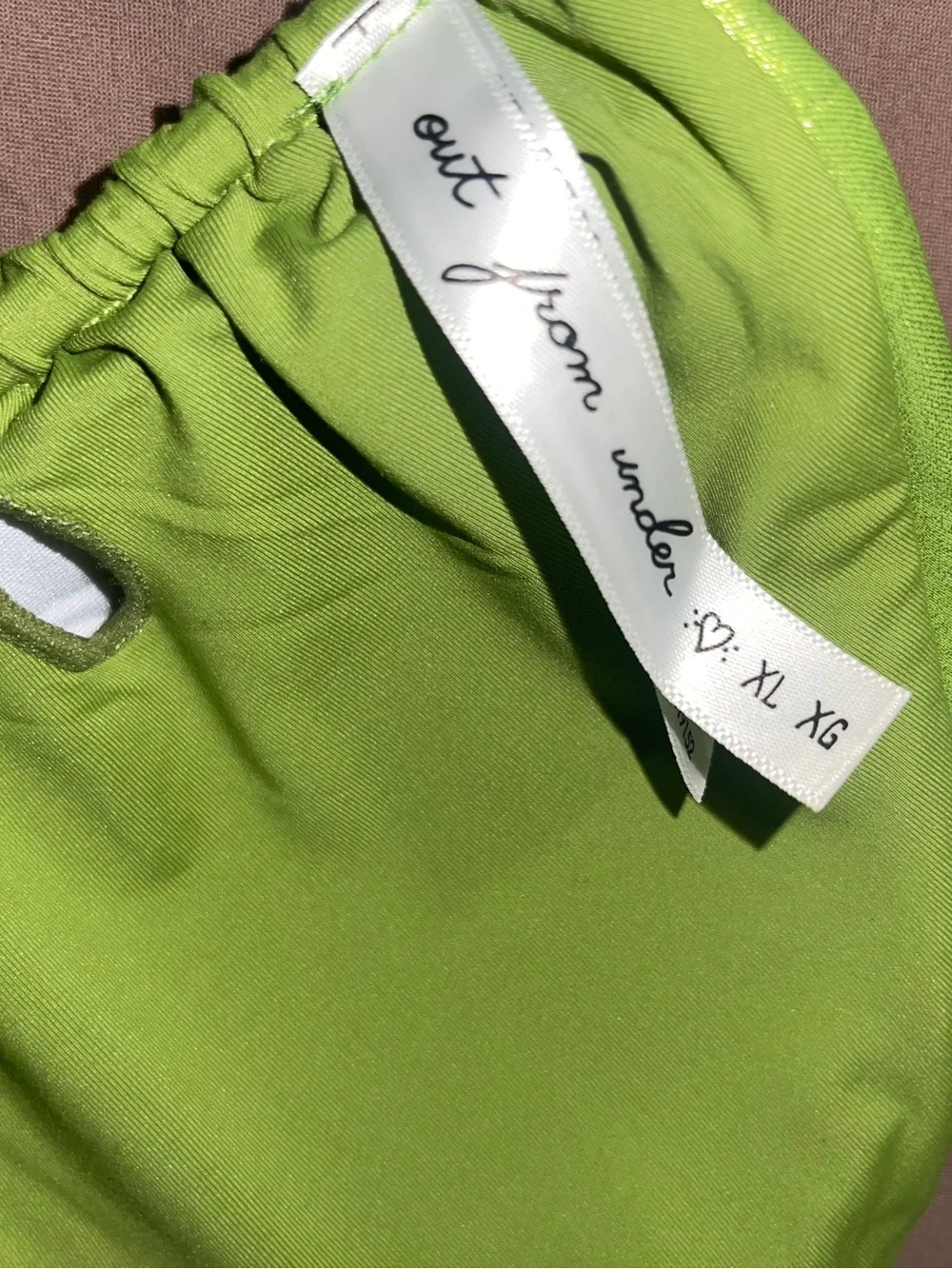 Urban Outfitters Lime Green Shimmery Triangle Swim Top - Picture 4 of 11